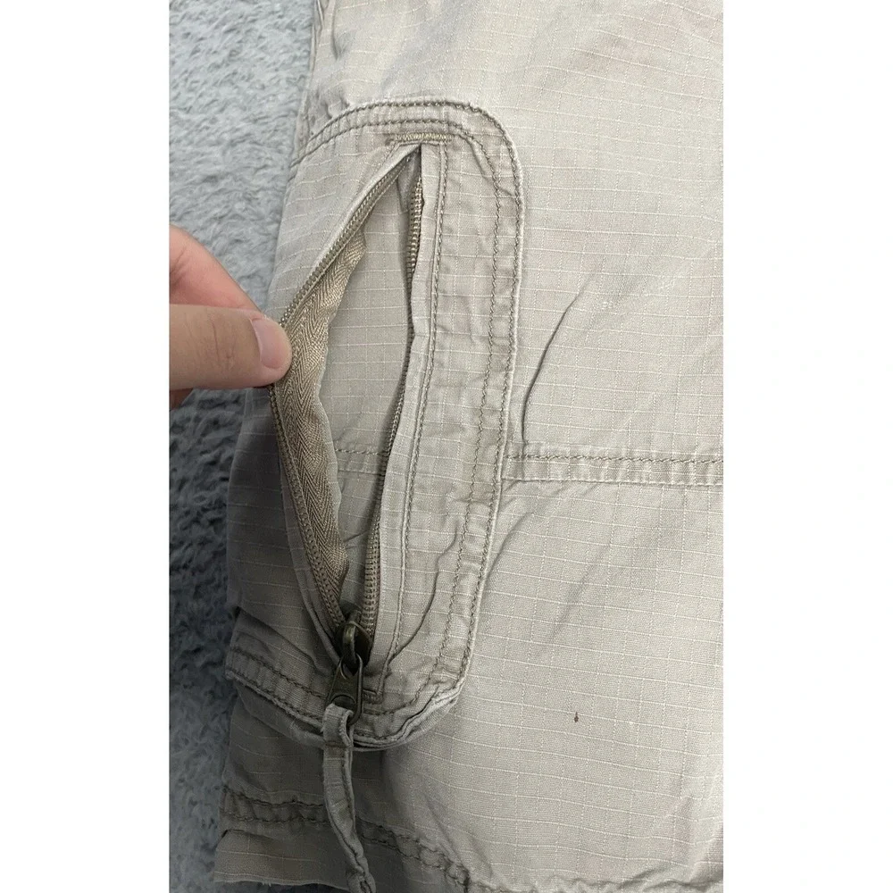 North‎ Face Shorts Mens 36 Beige Cargo Zip Pockets Rip Stop Outdoors Hiking
